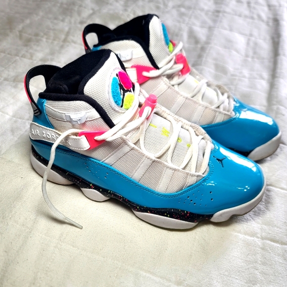 2019 Jordan 6 Rings Blue Fury Cyber size 8  Hightop - Picture 1 of 16